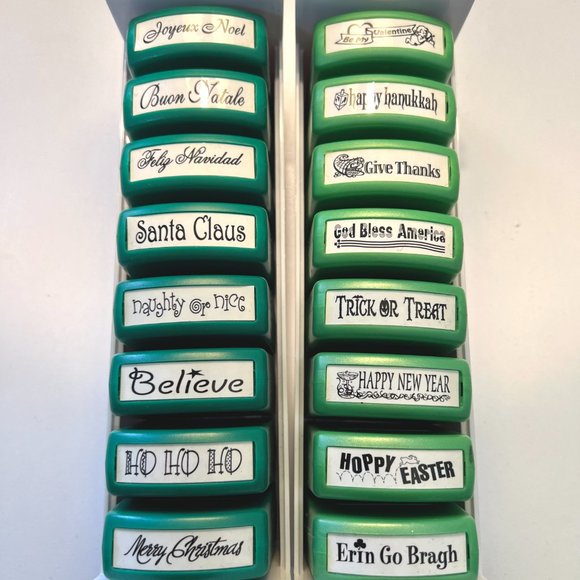 MessageStor Memory Making Holiday Kids Stamps Set Self Inking School Crafts Art - Picture 2 of 5